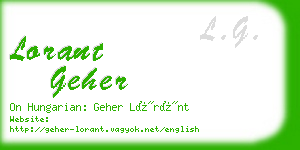 lorant geher business card
